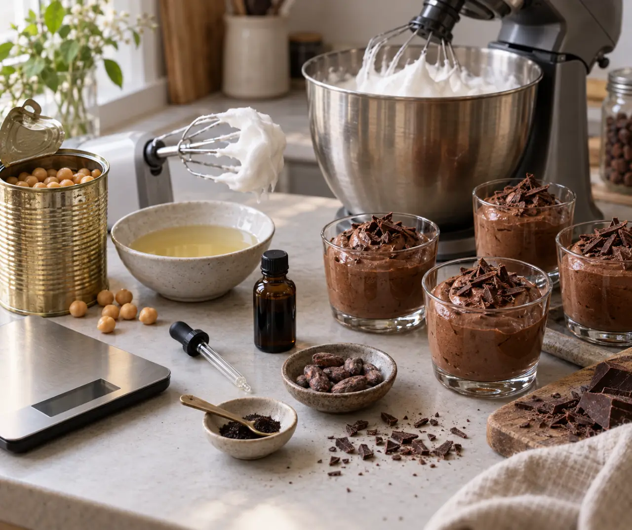 Eau des pois chiches : du liquide de conserve à la mousse au chocolat sans œufs