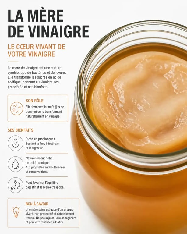 Mère de vinaigre de cidre maison dans un bocal en verre