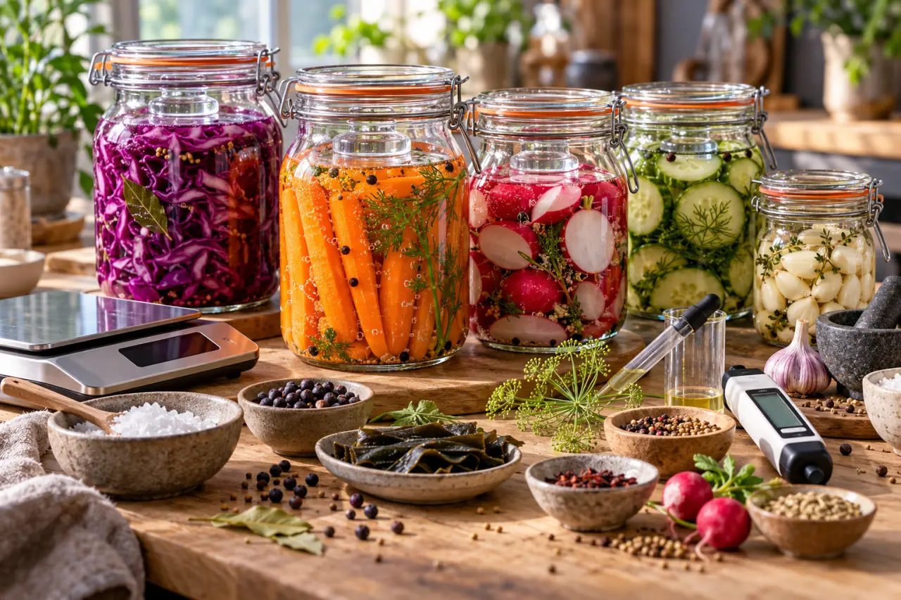 Légumes fermentés maison : la saumure à 3 % et les 4 signaux d’un bocal réussi