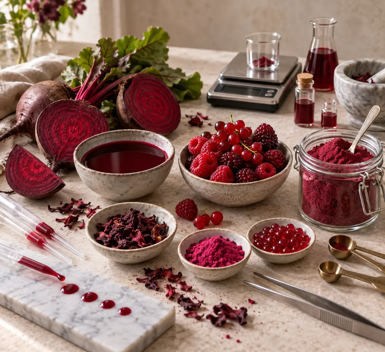 Colorant rouge naturel alimentaire : betterave, fruits rouges ou poudre prête à l'emploi ?
