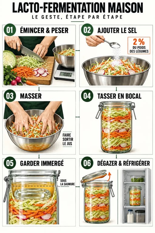 Guide des techniques de fermentation maison : étapes de préparation d’un bocal de légumes lacto-fermentés