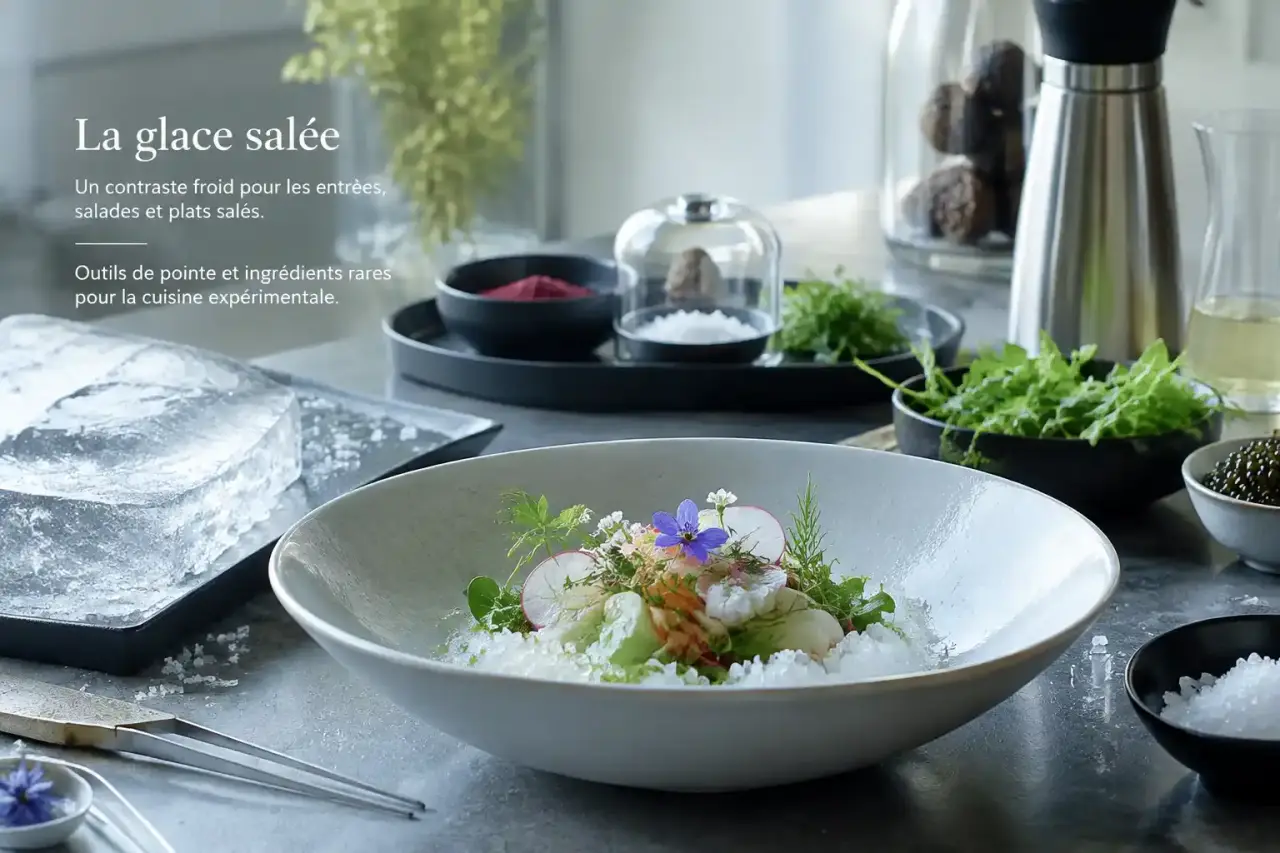 La glace salée, un contraste froid pour les entrées, salades et plats salés