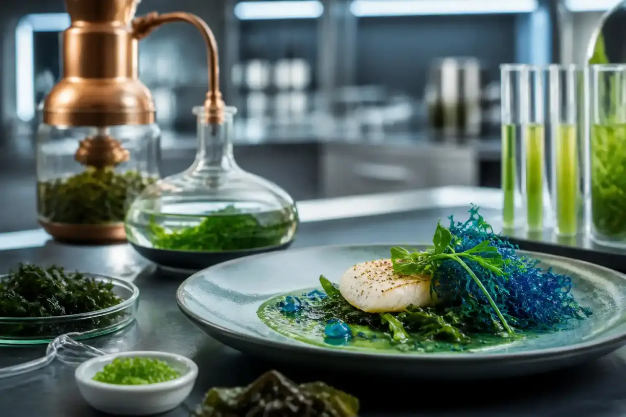 Plan de travail de cuisine laboratoire avec instruments de précision