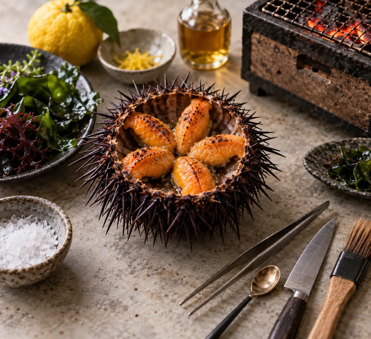 Cuisine de l’oursin : 5 langues de corail, 3 minutes au gril et une ouverture sûre