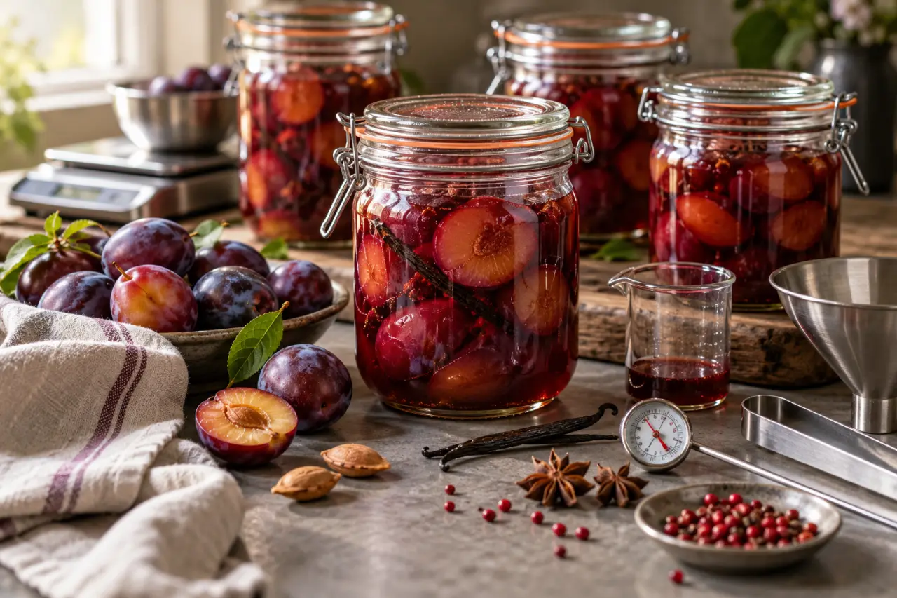 Prunes en bocaux sans eau : le jus du fruit suffit, à condition de bien stériliser