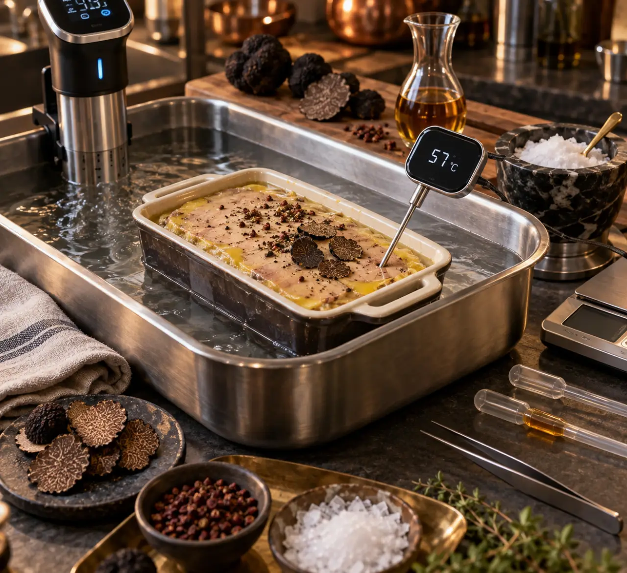 Réussissez votre foie gras en terrine au bain-marie à 57 °C à cœur